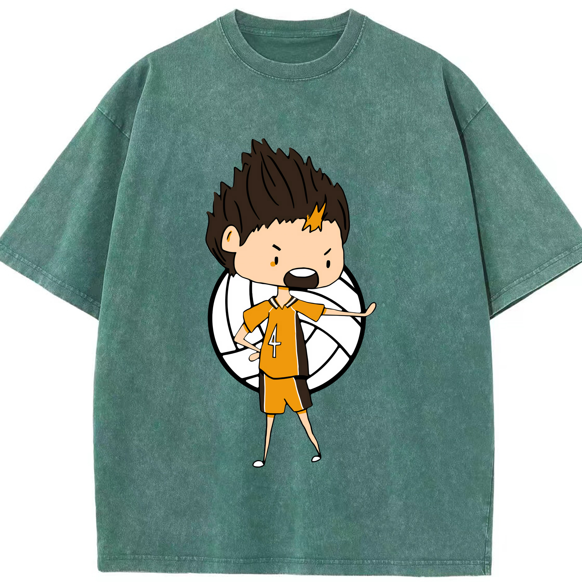 （画像用） ハイキュー!! Haikyu!! 綿100% ヴィンテージ風 半袖Tシャツ（フロントプリント）